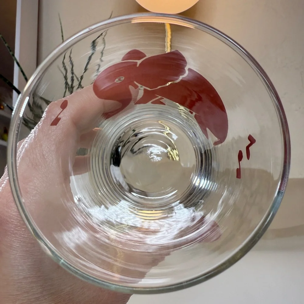 Vintage 1930s Federal Glass Dancing Pink Elephant Musical Notes Glass
